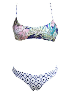 Multicolor sangles Nylon Bikini maillot de bain pour femmes