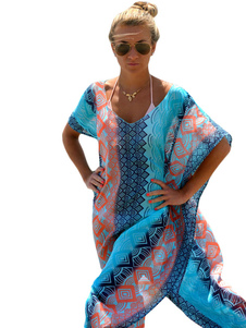 Blouse de plage bleue pour femme