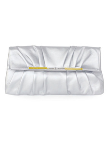 Pochette de soirée imprimée brillante plissée