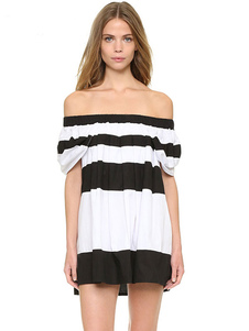 Robe d’été mono au large de la plage d’épaule Mini robe
