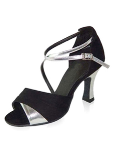 Chaussures de danse latine simples avec rubans aux chevilles