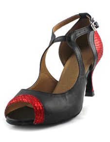 Chaussures de danse latine à motif serpent et peep-toe