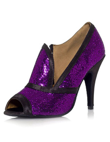 Chaussures de danse latine à talons aiguilles élégantes avec paillettes