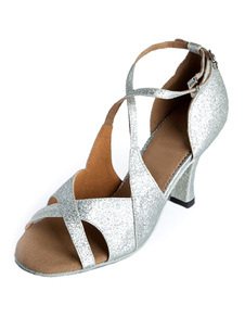 Chaussures de danse latine à talons bobines rétro avec paillettes