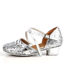 Chaussures de danse latine à talons épais douces en PU