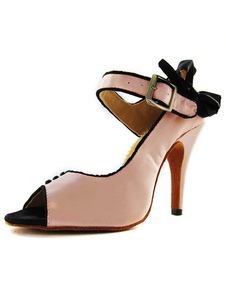 Chaussures de danse latine à talons aigus élégantes en fausse soie