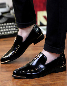 Populaires chaussures homme en PU noir unicolore