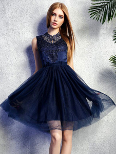 Organza léger rose dentelle brodée évasée robe