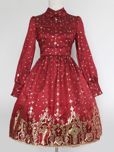 Robe lolita en polyester impression rétro