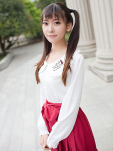 Sweet Lolita Top Peter Pan collier brodé lapin Lolita chemise manches longues Lolita Blouse