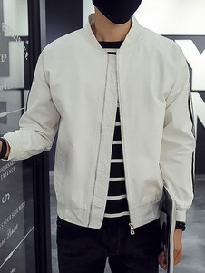 Blouson noir/blanc pour homme avec manches rayés