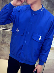 Blouson pour homme en noir/gris/bleu avec poches