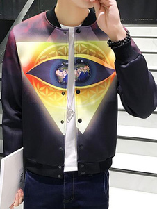 Noir blouson hommes Cool avec une impression de globe oculaire