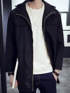 Windbreaker Jacket gris/noir/bleu Parka longue veste