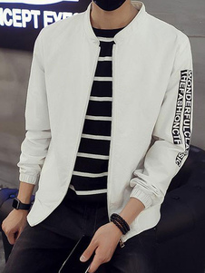 Blanc/noir/Navy blouson pour homme Zip Up Casual Outwear Coat
