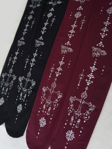 Lolita Chaussettes artistique imprimé fleuries