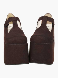 Chaussures lolita belles marron à talons compensés