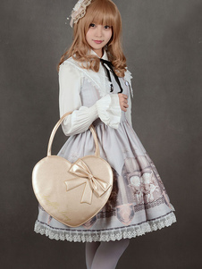 Robe lolita synthétique impression avec noeud