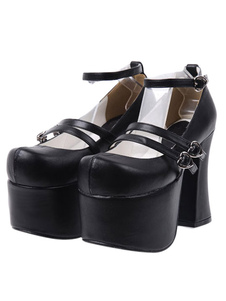 Chaussures lolita plate-forme à talon évasé