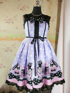 Belle robe à bretelles lolita coton fleurie Robe