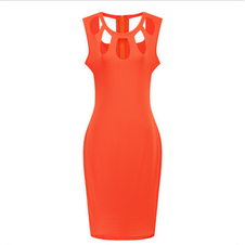 Robe Bodycon rouge découper romain Knit Dress