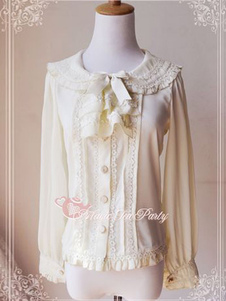 Chemisier en mousseline de soie Lolita Turndown Collar