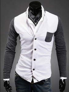 Blouson slim en coton bicolore color-block