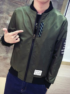 Zip Up blouson pour homme en manteau noir/militaire vert printemps