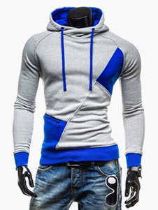 Sweat à capuche slim en coton mélangé color-block