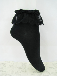 Chaussettes Lolita plissées avec dentelle