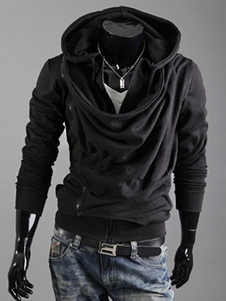 Fermeture éclair Hoodie blanc veste pour hommes