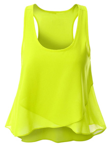 Bijou cou Mini réservoirs en mousseline de soie pour les femmes