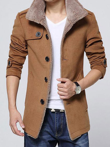 Synthétique manteau Stand col manches longues veste