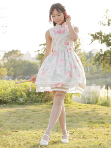 Lolita Robe florale hiérarchisé multicolore synthétique robe imprimée