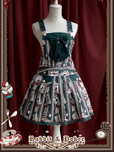 Jupe lolita en coton à motif lapin imprimée fleurie