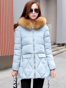 Manteau en fausse fourrure avec col