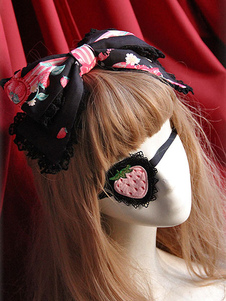 Rose Lolita Gothique Blinder motif fraise synthétique accessoires pour femmes