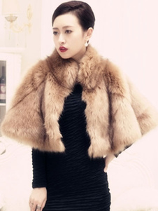 Abricot châle fausse fourrure acrylique châle pour femmes