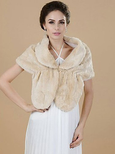 Châle beige fourrure acrylique châle pour femmes