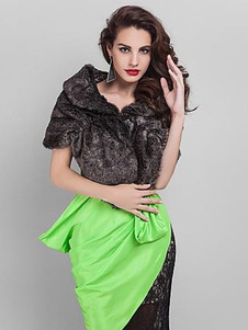 Brun Chic châle fausse fourrure acrylique châle pour femmes