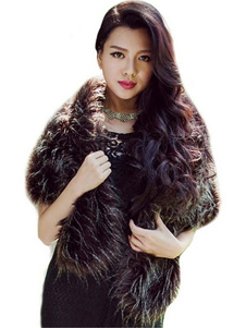 Châle marron fourrure acrylique châle pour femmes