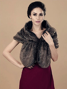 Châle marron fourrure acrylique châle pour femmes