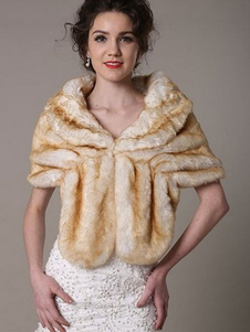 Champagne châle fausse fourrure acrylique châle pour femmes