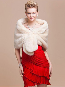 Ivoire châle fausse fourrure acrylique châle pour femmes