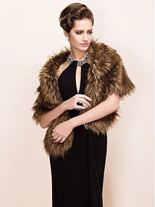 Light Tan châle fausse fourrure acrylique châle pour femmes