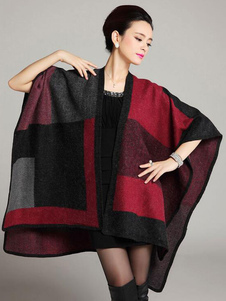 Cardigan féminin urbain style multicolore à carreaux surdimensionné