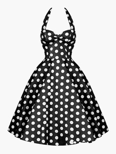 Robe vintage rétro à pois de fête