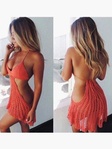 Cover Up Dentelle Résille Sangles Neck Femmes