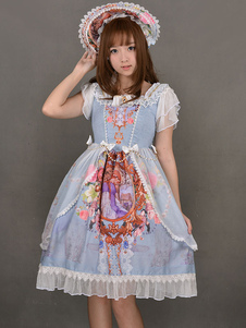 Lolita classique chapeau dentelle Vintage Ribbon Bow Lolita de Milanoo imprimé Floral Bonnet avec de