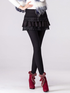 Caleçon femme style urbain en coton bordeaux à volants